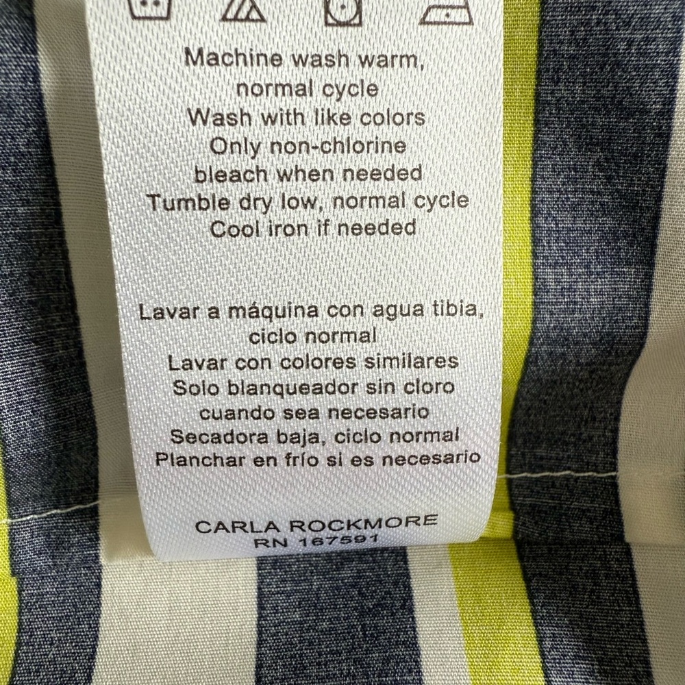 CARLA ROCKMORE navy/green/white cotton oversized blouse - Picture 6 of 9